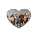 Running Horses Rubber Heart Coaster (4 pack)