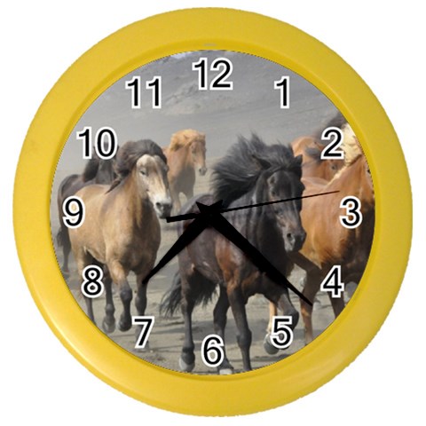 Running Horses Color Wall Clock from ArtsNow.com Front
