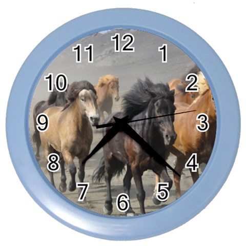 Running Horses Color Wall Clock from ArtsNow.com Front