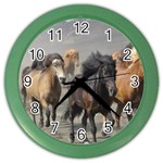 Running Horses Color Wall Clock