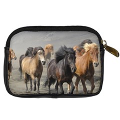 Running Horses Digital Camera Leather Case from ArtsNow.com Back