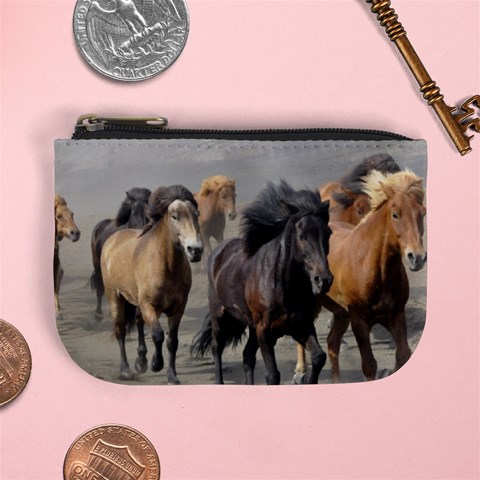 Running Horses Mini Coin Purse from ArtsNow.com Front