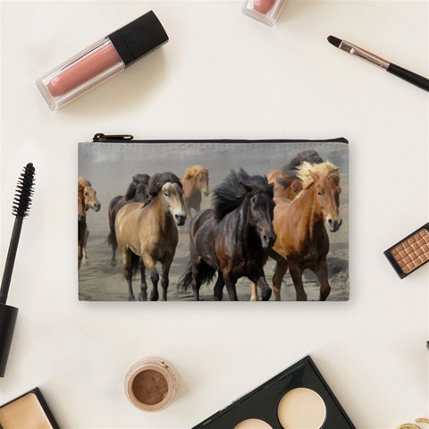 Running Horses Cosmetic Bag (Small) from ArtsNow.com Front