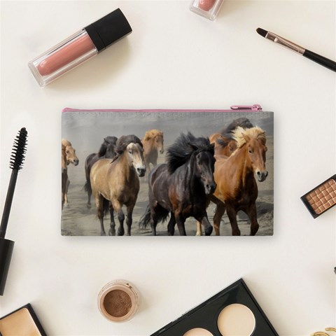 Running Horses Cosmetic Bag (Small) from ArtsNow.com Back
