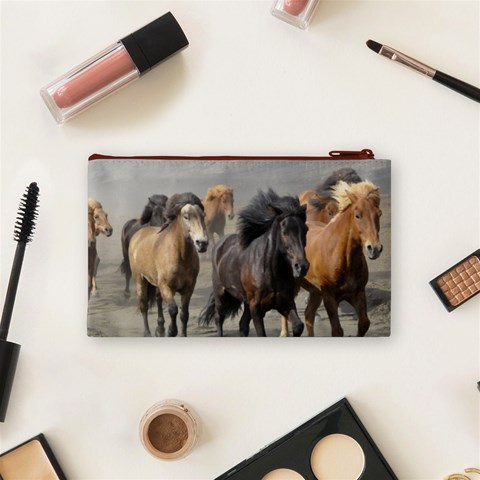 Running Horses Cosmetic Bag (Small) from ArtsNow.com Back