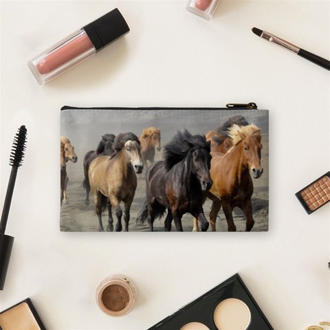 Running Horses Cosmetic Bag (Small) from ArtsNow.com Back