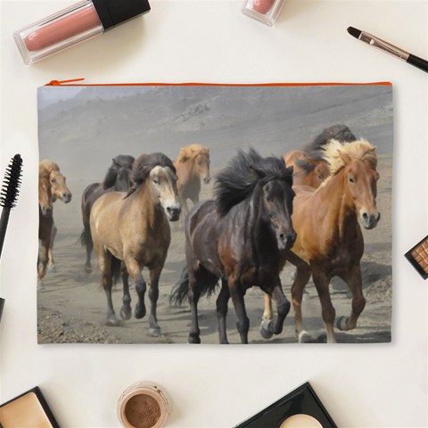 Running Horses Cosmetic Bag (XL) from ArtsNow.com Front