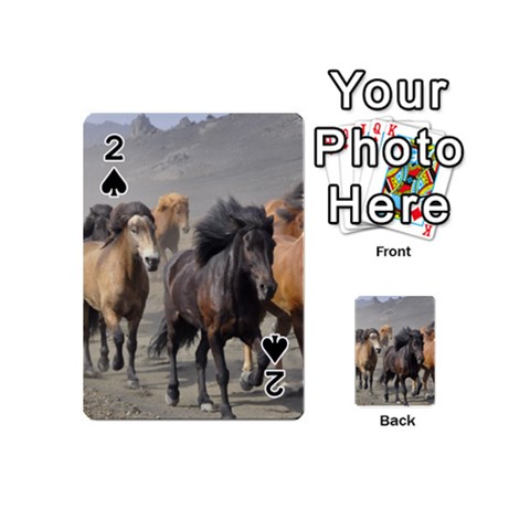 Running Horses Playing Cards 54 (Mini) from ArtsNow.com Front - Spade2