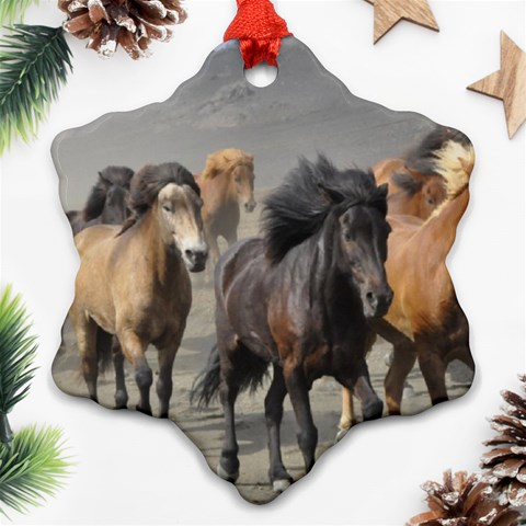 Running Horses Ornament (Snowflake) from ArtsNow.com Front