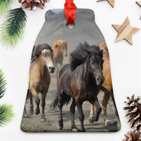 Running Horses Bell Ornament (Two Sides) from ArtsNow.com Front