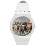 Running Horses Round Plastic Sport Watch (M)