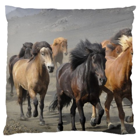 Running Horses Large Cushion Case (One Side) from ArtsNow.com Front
