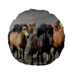 Running Horses Standard 15  Premium Round Cushion 