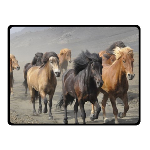 Running Horses Double Sided Fleece Blanket (Small) from ArtsNow.com 45 x34  Blanket Back