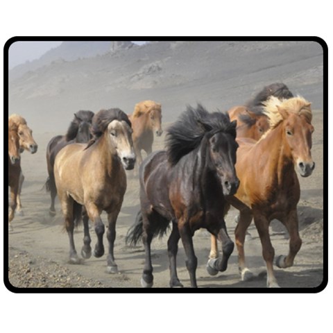Running Horses Double Sided Fleece Blanket (Medium) from ArtsNow.com 58.8 x47.4  Blanket Front