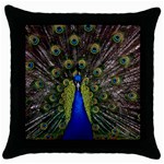 Peacock Throw Pillow Case (Black)