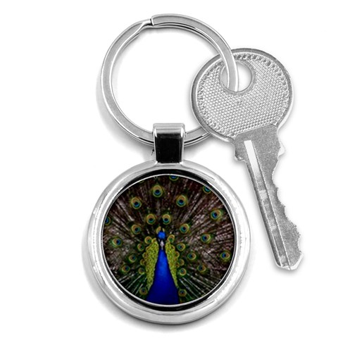 Peacock Key Chain (Round) from ArtsNow.com Front