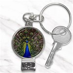 Peacock Nail Clippers Key Chain