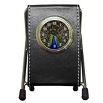 Peacock Pen Holder Desk Clock