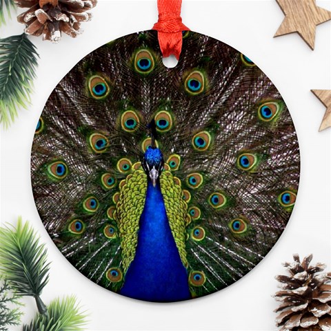 Peacock Round Ornament (Two Sides) from ArtsNow.com Front