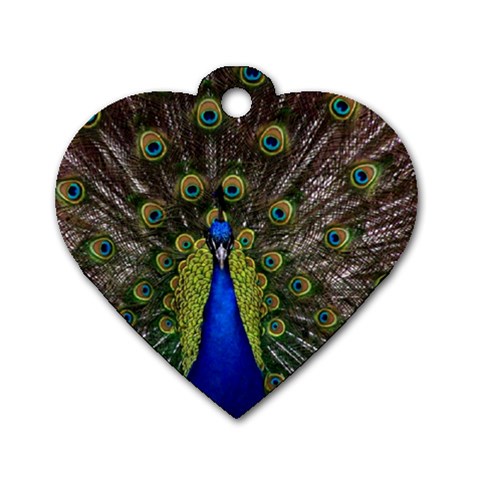 Peacock Dog Tag Heart (One Side) from ArtsNow.com Front