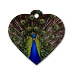 Peacock Dog Tag Heart (One Side)