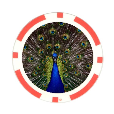 Peacock Poker Chip Card Guard from ArtsNow.com Front