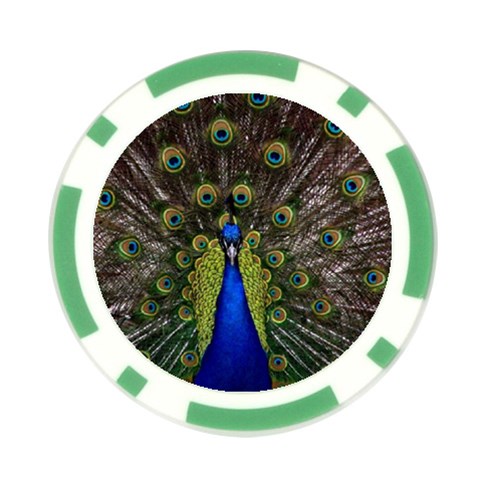 Peacock Poker Chip Card Guard from ArtsNow.com Front