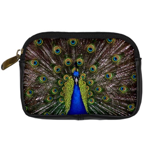 Peacock Digital Camera Leather Case from ArtsNow.com Front