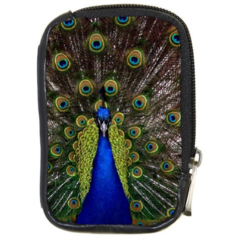 Peacock Compact Camera Leather Case from ArtsNow.com Front