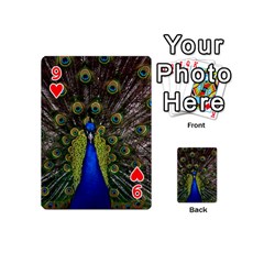 Peacock Playing Cards 54 (Mini) from ArtsNow.com Front - Heart9