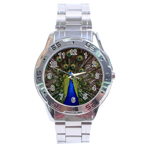 Peacock Stainless Steel Analogue Watch from ArtsNow.com Front