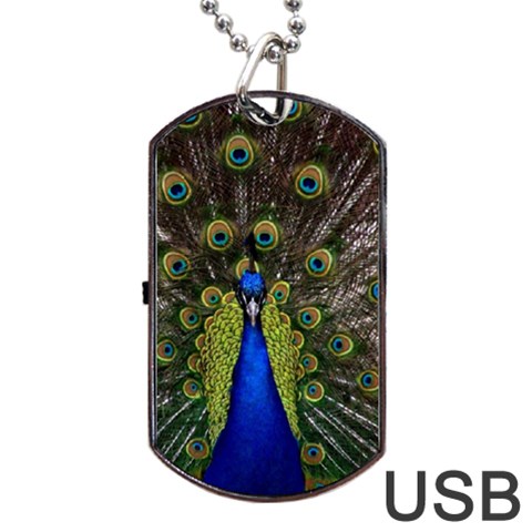 Peacock Dog Tag USB Flash (Two Sides) from ArtsNow.com Front