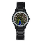 Peacock Stainless Steel Round Watch