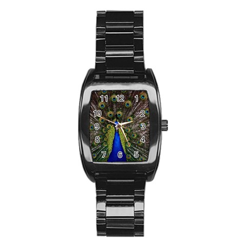 Peacock Stainless Steel Barrel Watch from ArtsNow.com Front