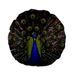 Peacock Standard 15  Premium Flano Round Cushion 