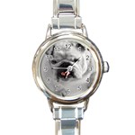 White Bulldog Round Italian Charm Watch