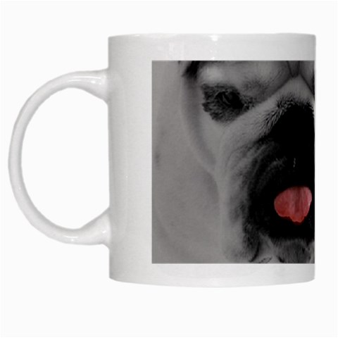 White Bulldog White Mug from ArtsNow.com Left