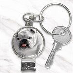 White Bulldog Nail Clippers Key Chain
