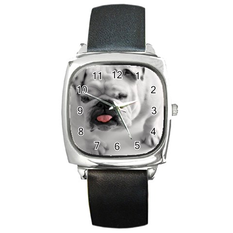 White Bulldog Square Metal Watch from ArtsNow.com Front