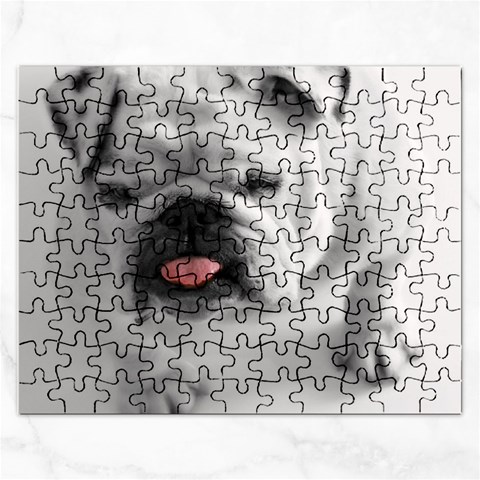 White Bulldog Jigsaw Puzzle (Rectangular) from ArtsNow.com Front