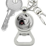 White Bulldog Bottle Opener Key Chain