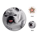 White Bulldog Playing Cards (Round)