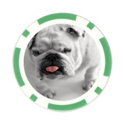 White Bulldog Poker Chip Card Guard from ArtsNow.com Front
