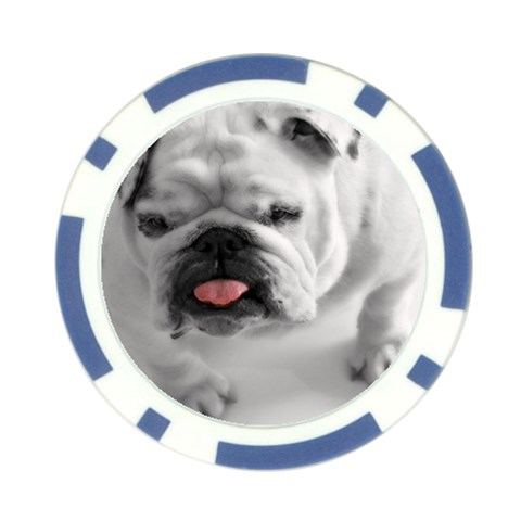 White Bulldog Poker Chip Card Guard from ArtsNow.com Back