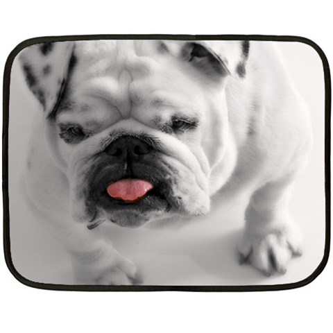 White Bulldog Fleece Blanket (Mini) from ArtsNow.com 35 x27  Blanket