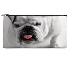 White Bulldog Pencil Case from ArtsNow.com Front