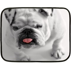 White Bulldog Double Sided Fleece Blanket (Mini) from ArtsNow.com 35 x27  Blanket Back
