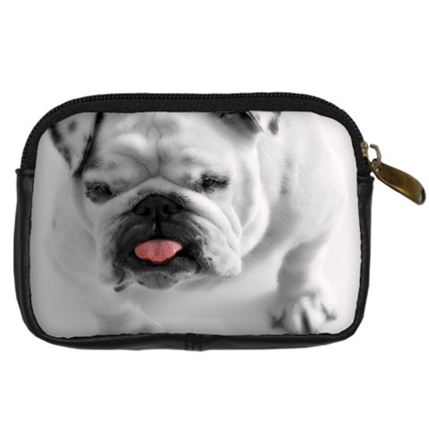 White Bulldog Digital Camera Leather Case from ArtsNow.com Back