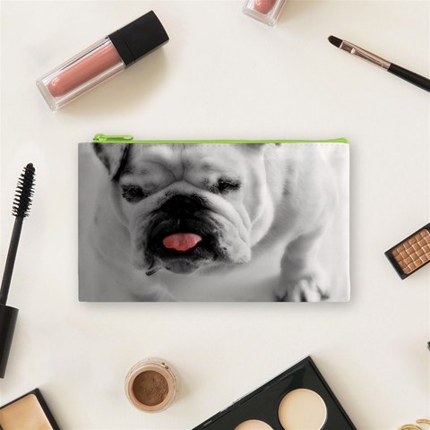 White Bulldog Cosmetic Bag (Small) from ArtsNow.com Front